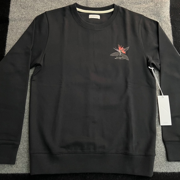 SATURDAYS NYC 2018 "Bowery Paradise" Black Crewneck Sweatshirt MEDIUM NWT - Picture 1 of 13